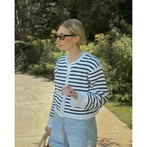 J. Crew Relaxed Emilie Sweater Lady Jacket Stripe